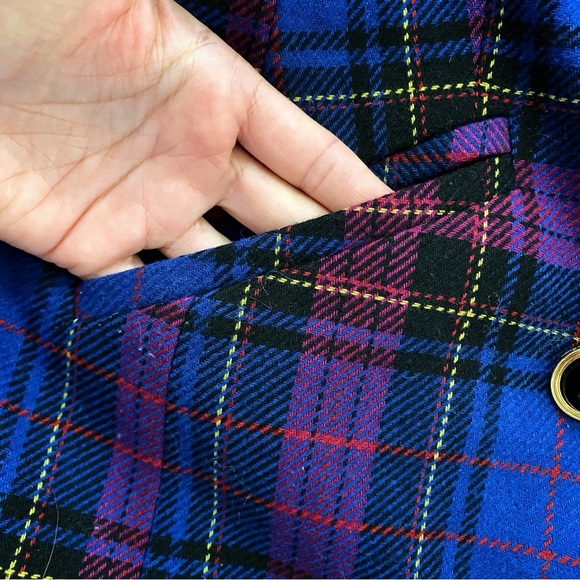 💙 CLASSY BLUE PINK MULTI PLAID BLAZER JACKET! - Picture 10 of 15
